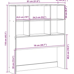 Wezgłowie Brąz 75 cm Drewno vidaXL