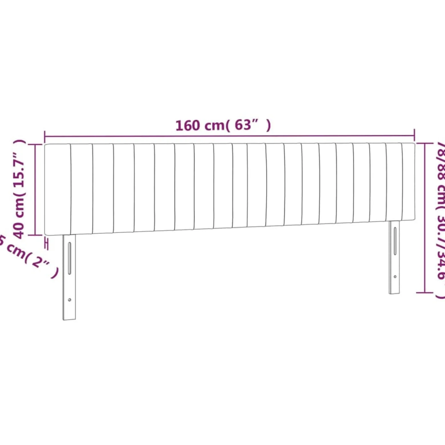 Wezgłowie Brąz 160 cm Tkanina Low vidaXL