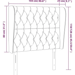 Wezgłowie Brąz 103 x 23 x 118/128 cm Tkanina vidaXL