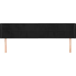 Wezgłowie Czarny 203 x 23 x 78/88 cm Aksamit vidaXL