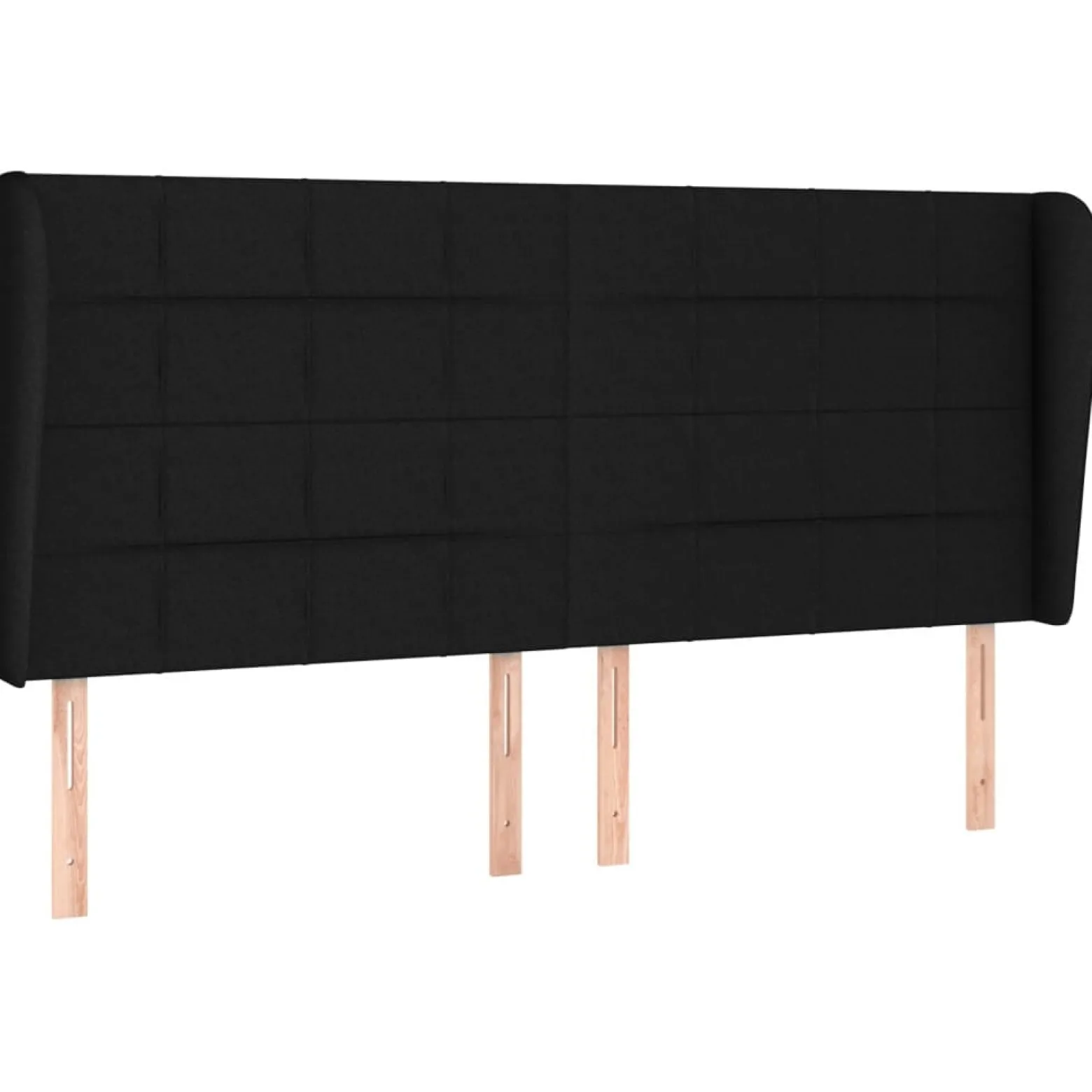 Wezgłowie Czarny 183 x 23 x 118/128 cm Tkanina vidaXL