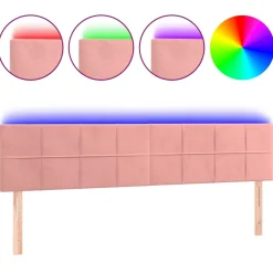 Wezgłowie Różowe 160 x 5 x 78/88 cm Aksamit vidaXL
