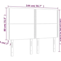 Wezgłowie Szary 144 cm Sztuczna skóra Wysoki vidaXL