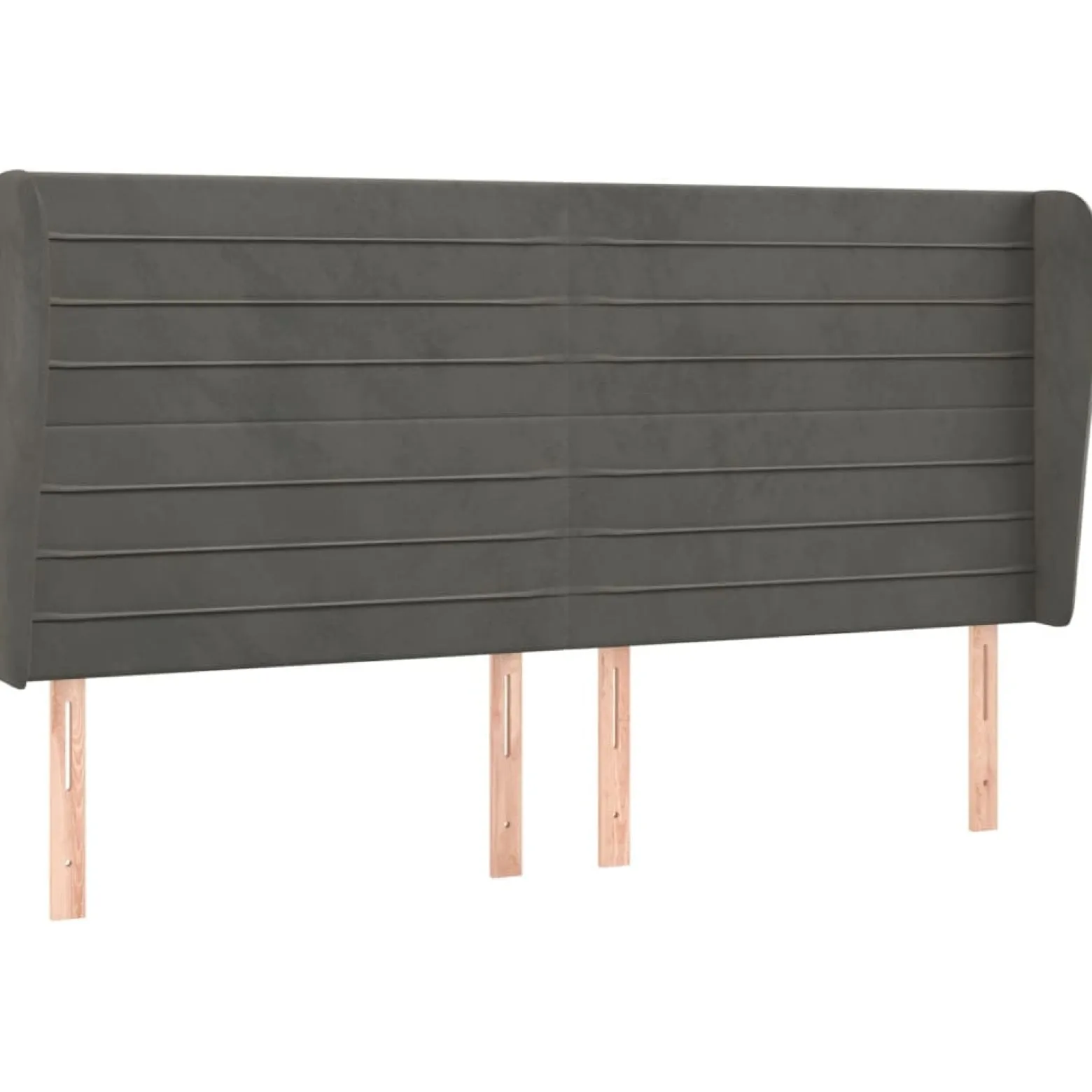 Wezgłowie Szary 163 x 23 x 118/128 cm Aksamit vidaXL