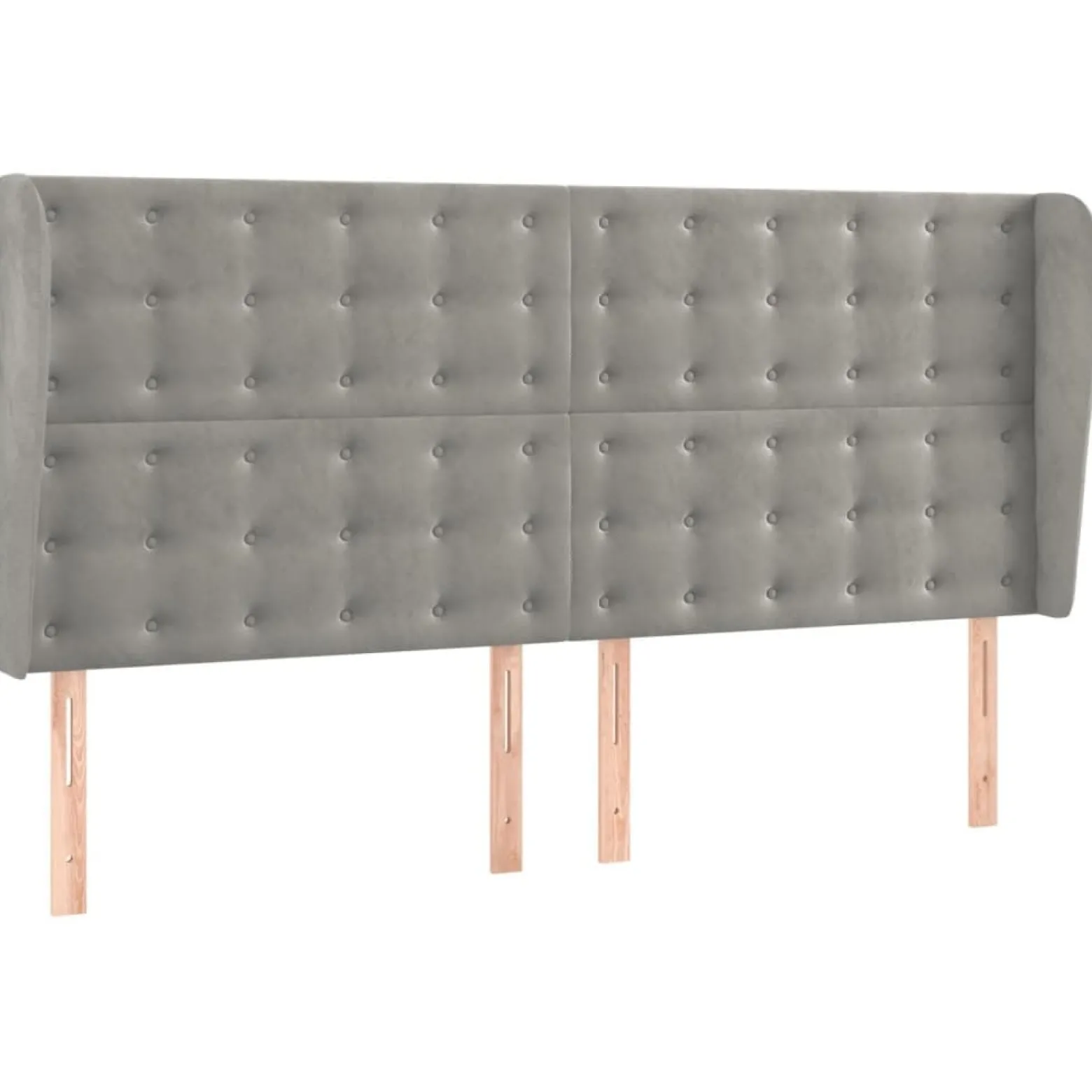 Wezgłowie Szary 183 x 23 x 118/128 cm Aksamit vidaXL