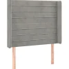Wezgłowie Szary 103 x 16 x 118/128 cm Aksamit vidaXL
