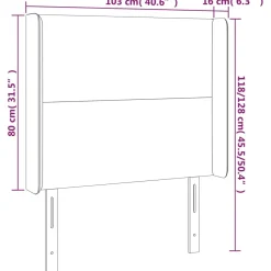 Wezgłowie Szary 103 x 16 x 118/128 cm Sztuczna skóra vidaXL