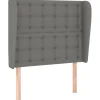 Wezgłowie Szary 83 x 23 x 118/128 cm Tkanina vidaXL