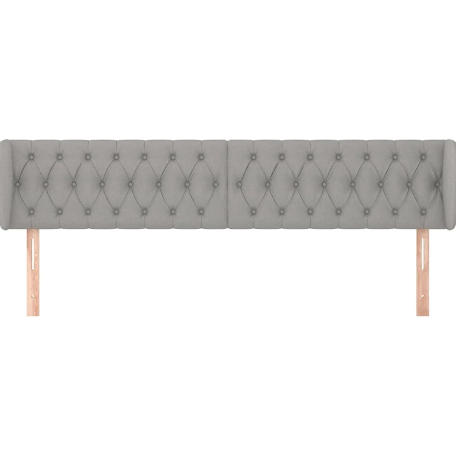 Wezgłowie Szary 203 x 23 x 78/88 cm Tkanina vidaXL