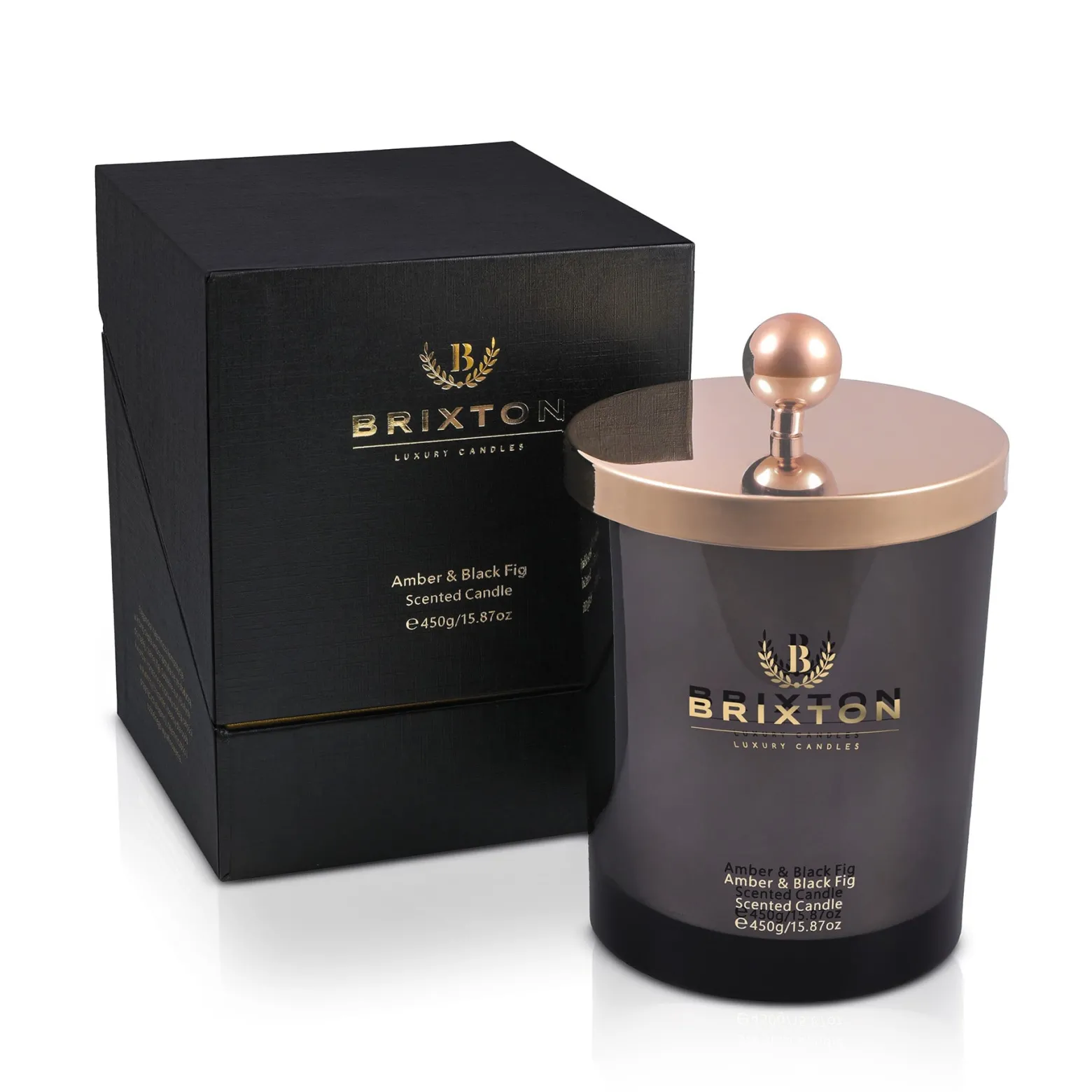 Świeca zapachowa w szkle BRIXTON 450g Amber & Black Fig