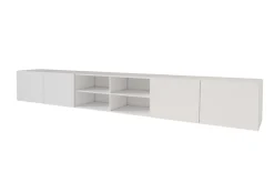 Wisząca szafka RTV system Push-to-Open ELIO-W - 3x100x40x40 cm - Biały