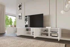 Wisząca szafka RTV system Push-to-Open ELIO-W - 3x100x40x40 cm - Biały