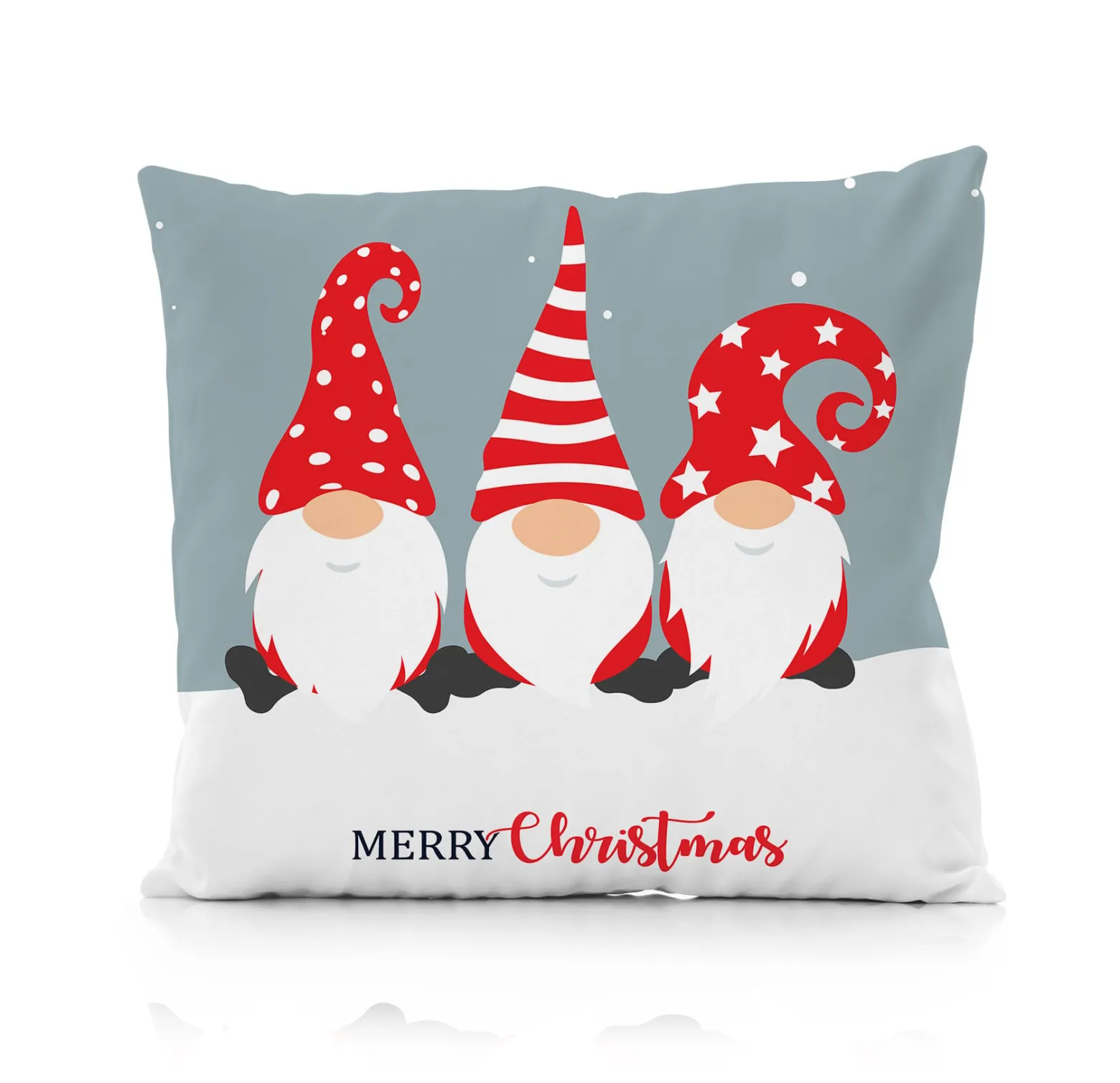 Świąteczna poszewka na poduszkę HOLLY JOLLY 45x45 skrzaty zimowe