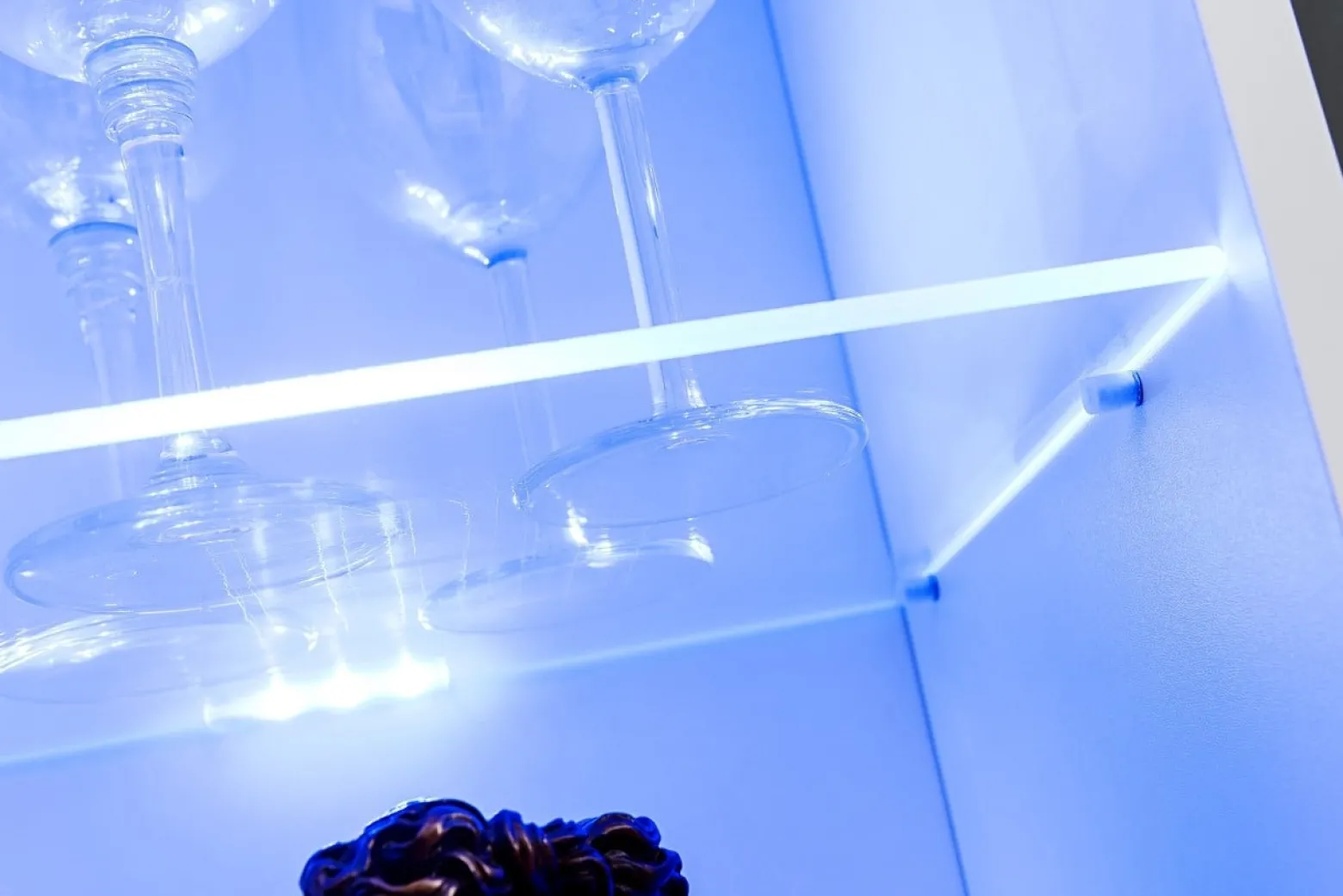Witryna Szklana Regał Salon Dąb Wotan z Półkami LED 192x60