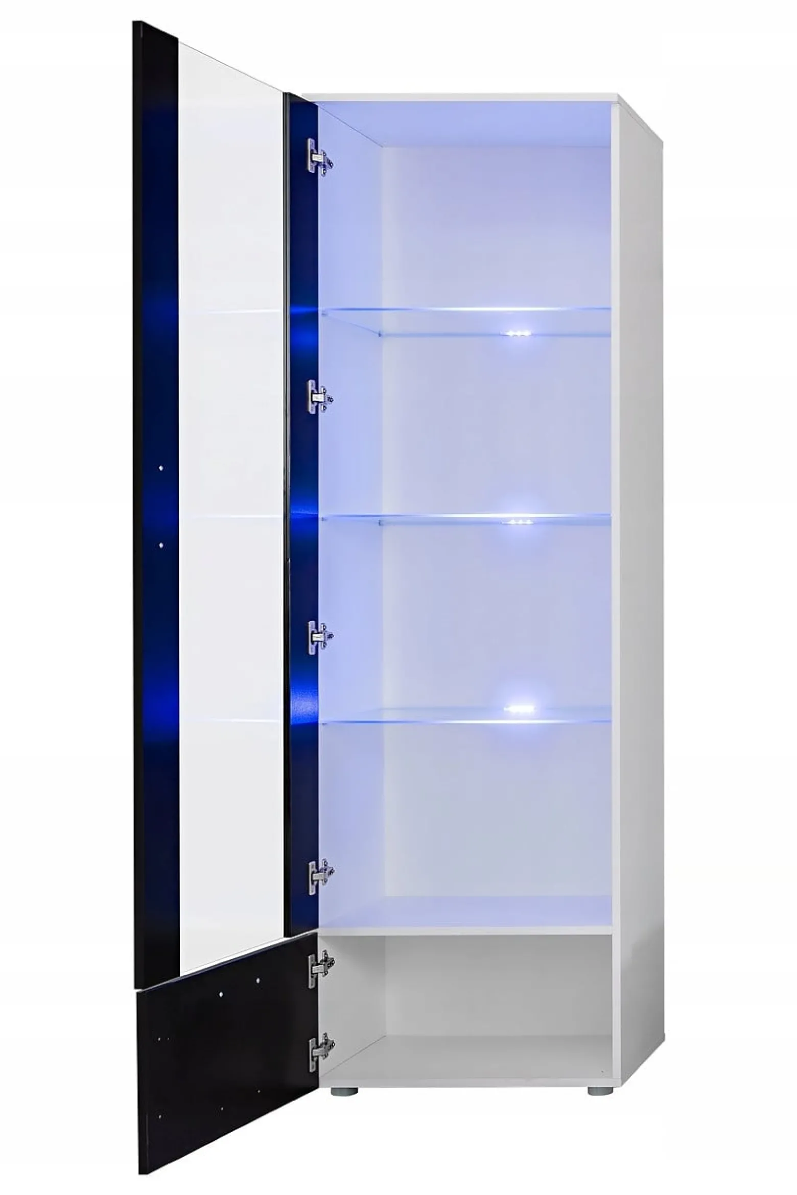 Witryna Szklana Regał Salon Dąb Wotan z Półkami LED 192x60