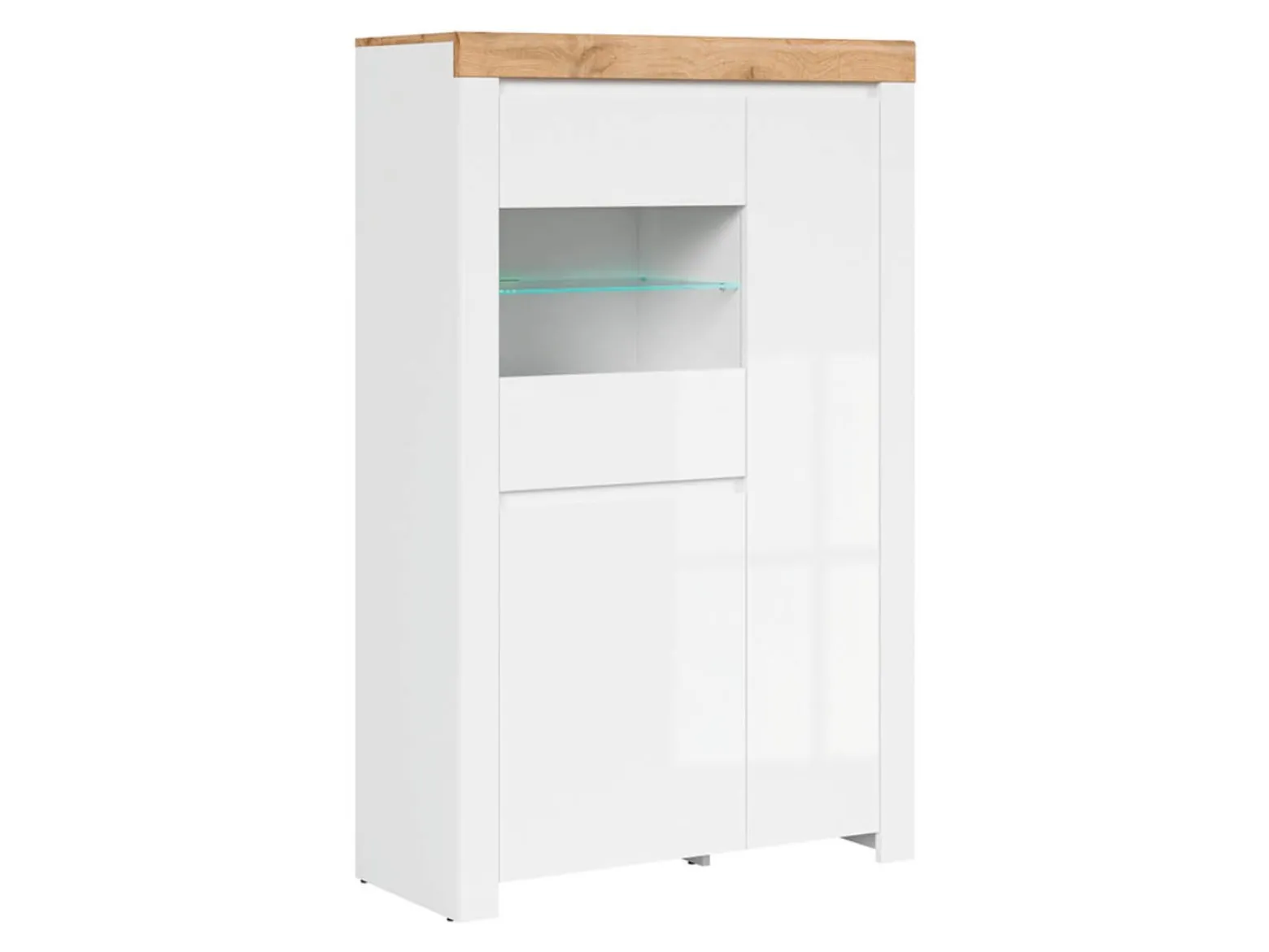 Witryna Holten 98 cm z 3 drzwiami biały połysk