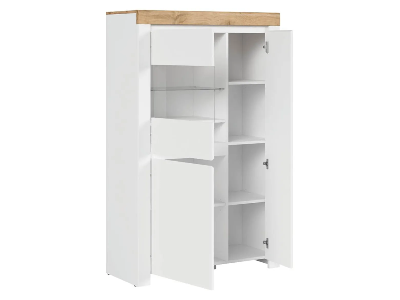 Witryna Holten 98 cm z 3 drzwiami biały połysk