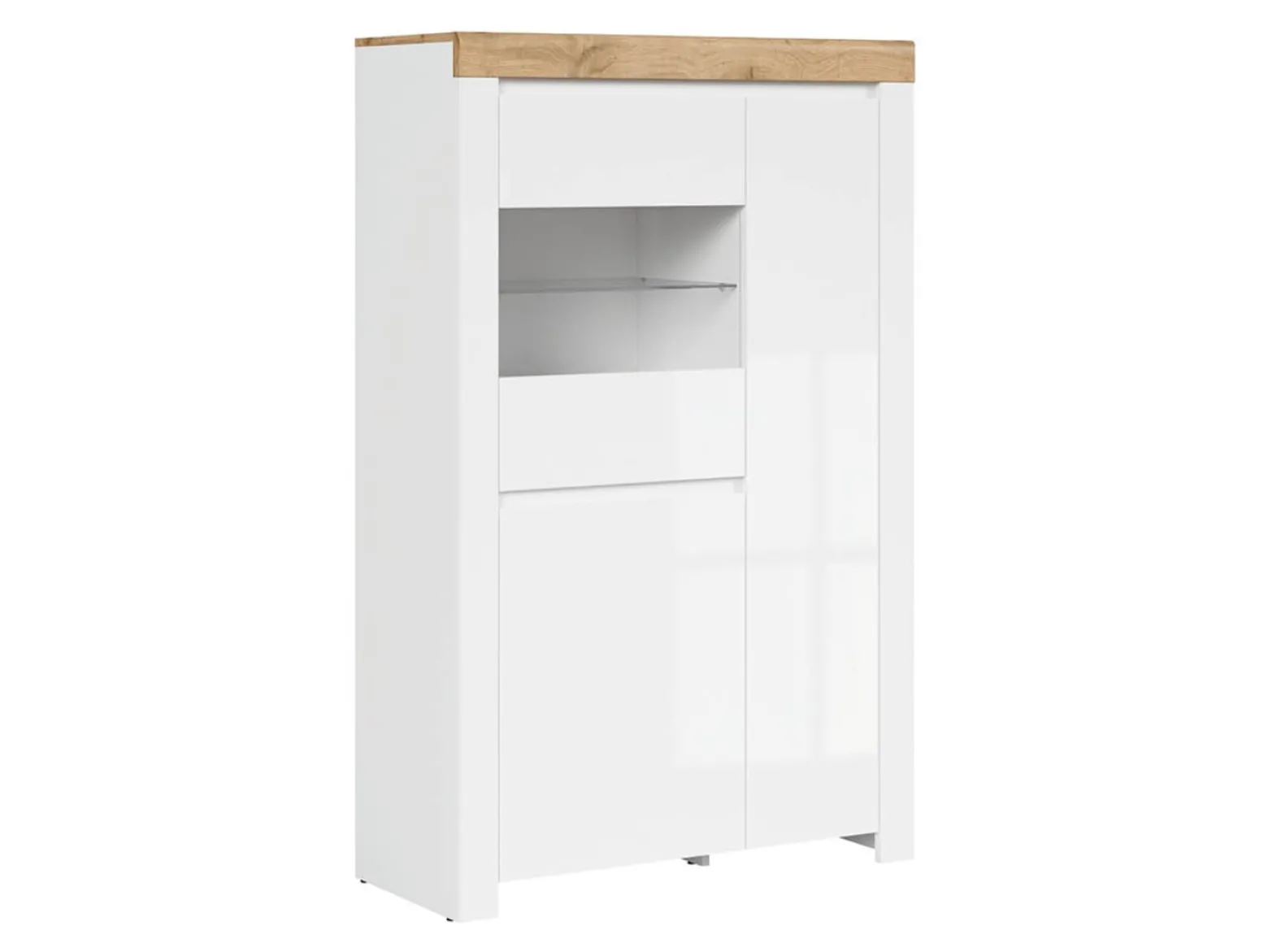 Witryna Holten 98 cm z 3 drzwiami biały połysk
