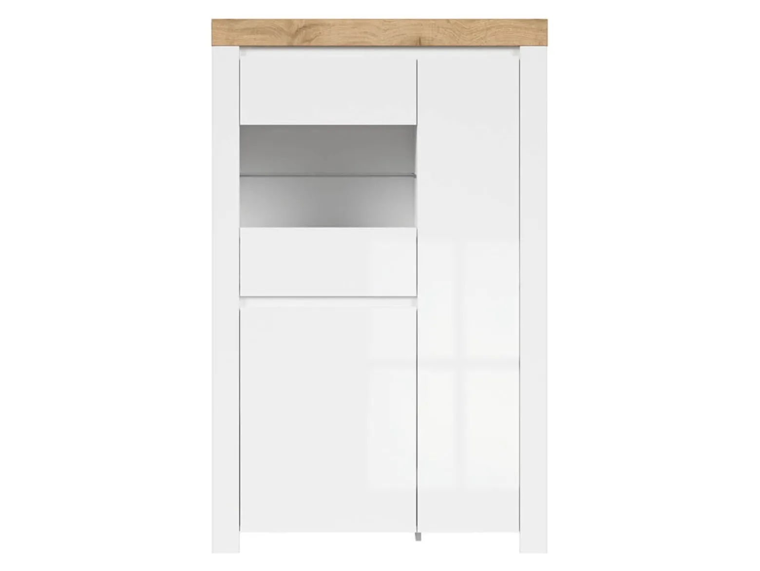 Witryna Holten 98 cm z 3 drzwiami biały połysk