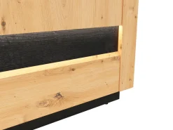 Witryna Ostia 161 cm z 2 drzwiami 2 szufladami i półkami dąb artisan/dąb czarny