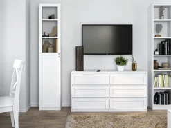Witryna regał Pafos W40 SH 1 szyba 40cm na książki biała