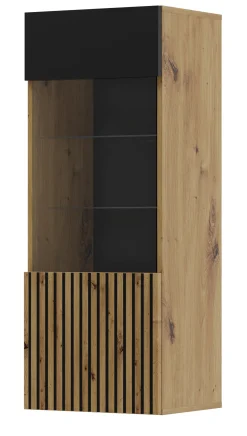 Witryna wisząca AURIS 1D 45 cm dąb artisan / czarny mat
