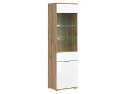 Witryna Zele 56 cm z 2 drzwiami dąb wotan/biały połysk