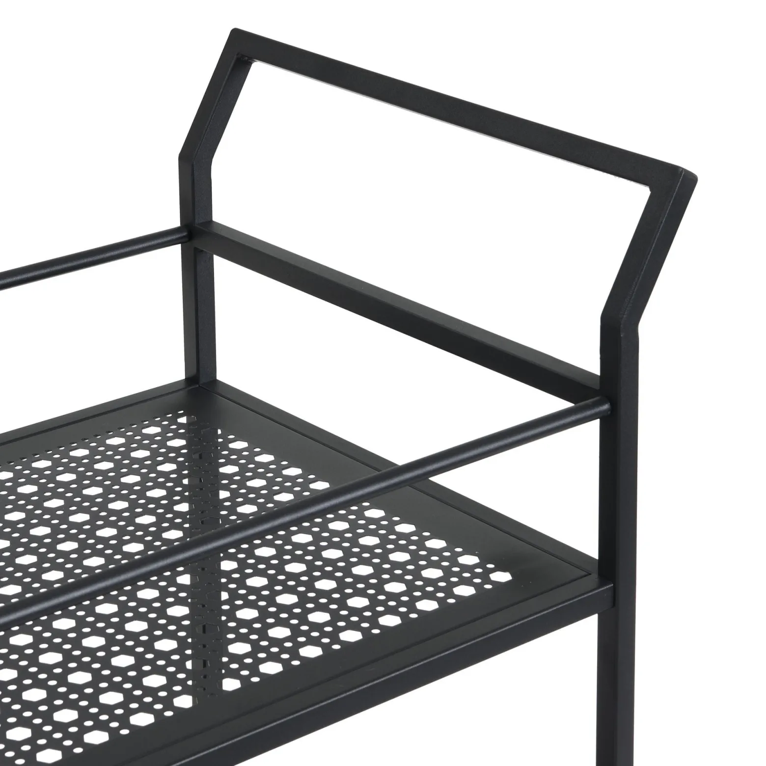 Wózek do serwowania metalowy 79x45x83 cm z kółkami i hamulcami 2-poziomowy