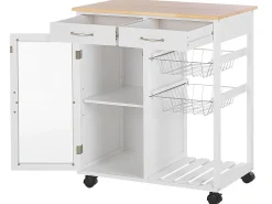 Wózek kuchenny drewniany szafka biały