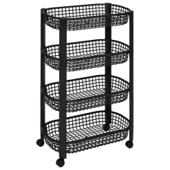 Wózek kuchenny na kółkach BASKET, plastikowy, 46,5 x 25,5 x 79 cm