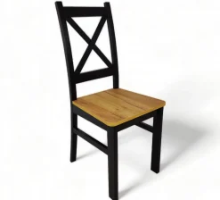 2x Krzesło drewniane Krzyżak Czarny + Craft LOFT