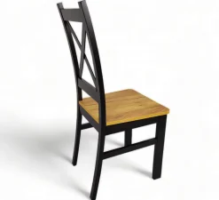 2x Krzesło drewniane Krzyżak Czarny + Craft LOFT