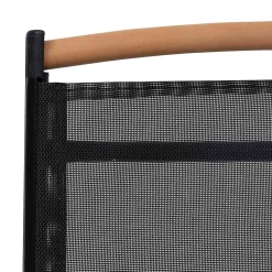 2x Krzesło Ogrodowe Aluminiowe Czarne Składane Komplet Krzeseł Na Ogród