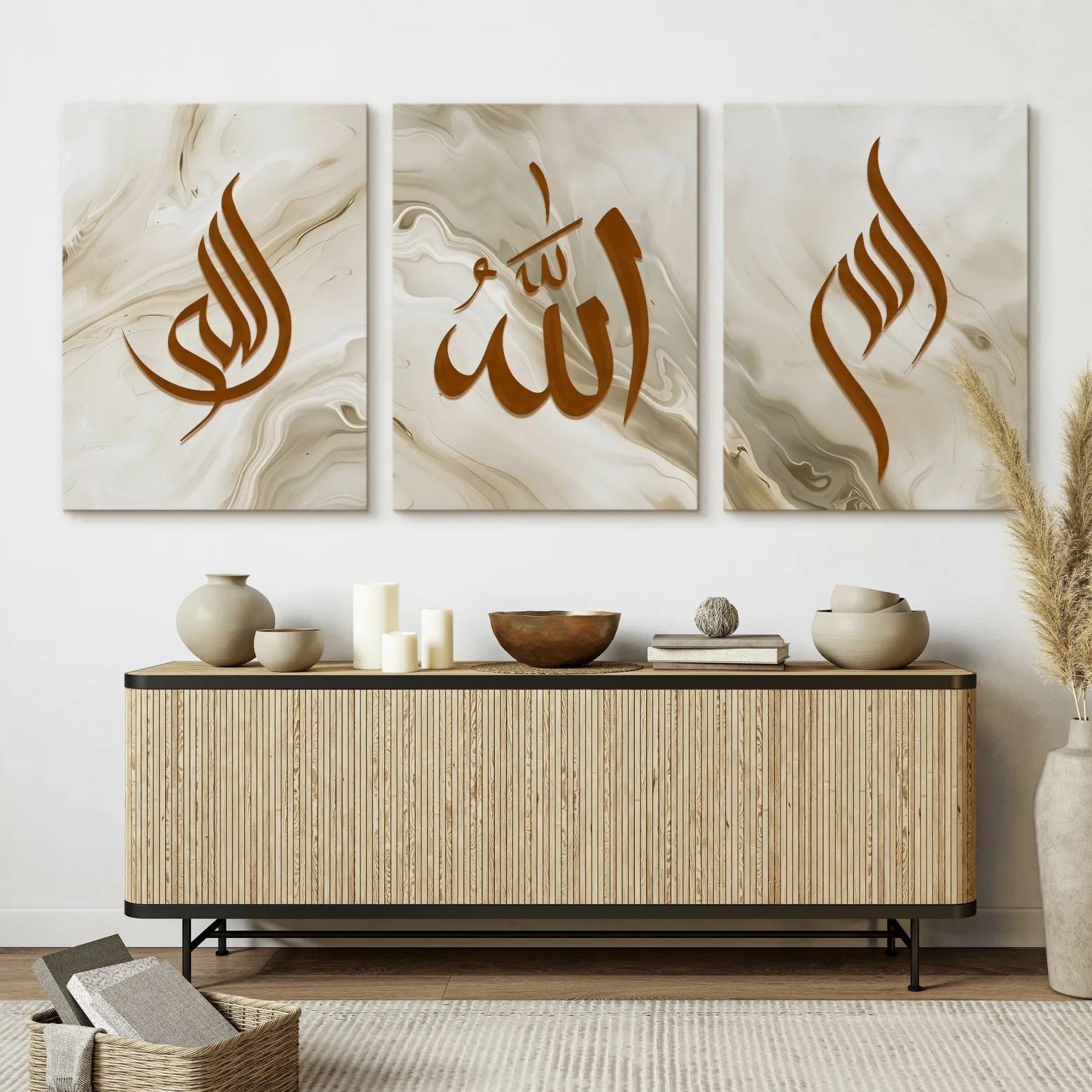 3x Obraz Set Islamskie Znaki Glamour 30x40cm