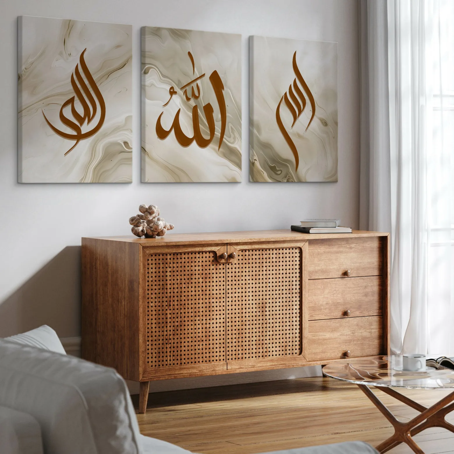 3x Obraz Set Islamskie Znaki Glamour 30x40cm