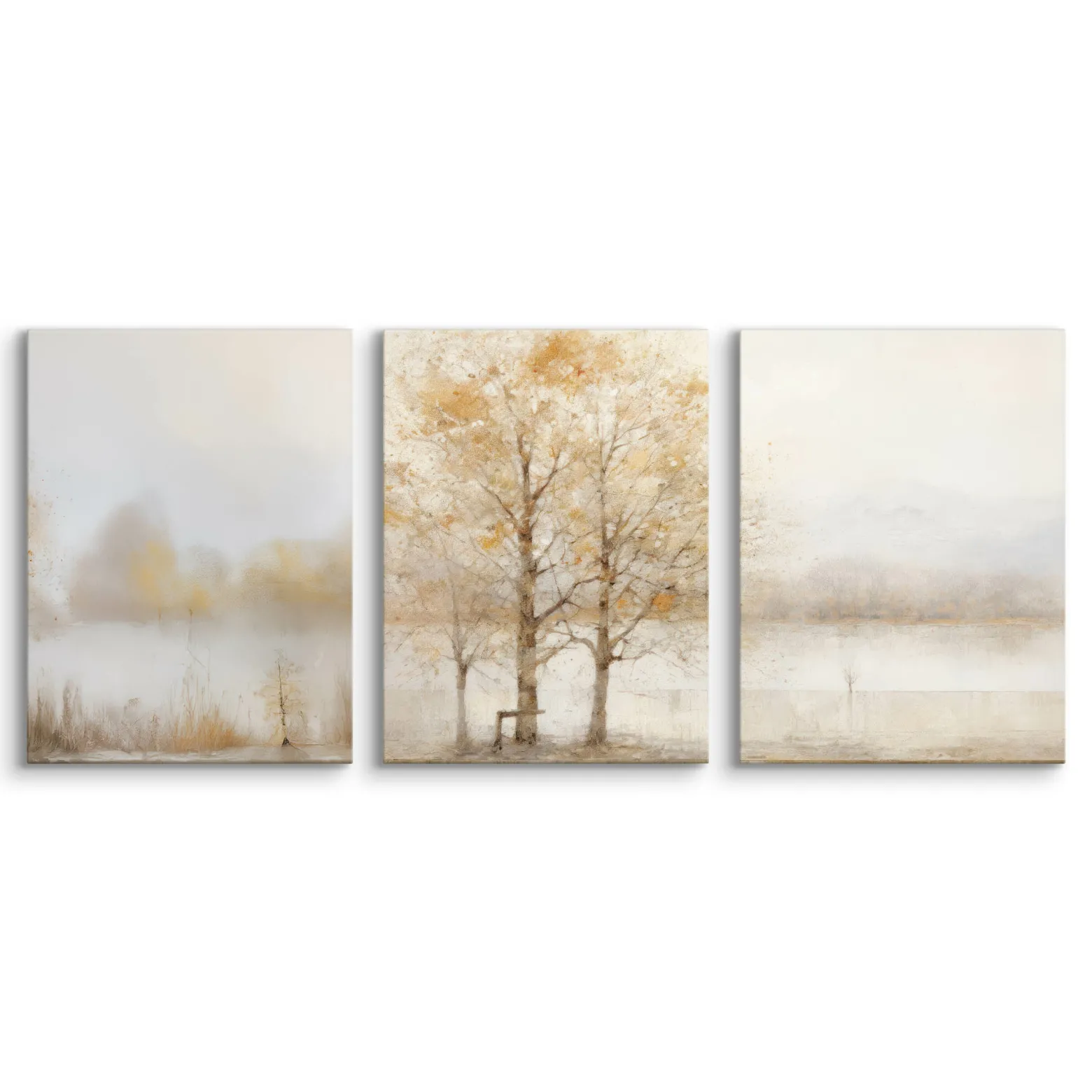 3x Obraz Set Krajobraz We Mgle Vintage 30x40cm