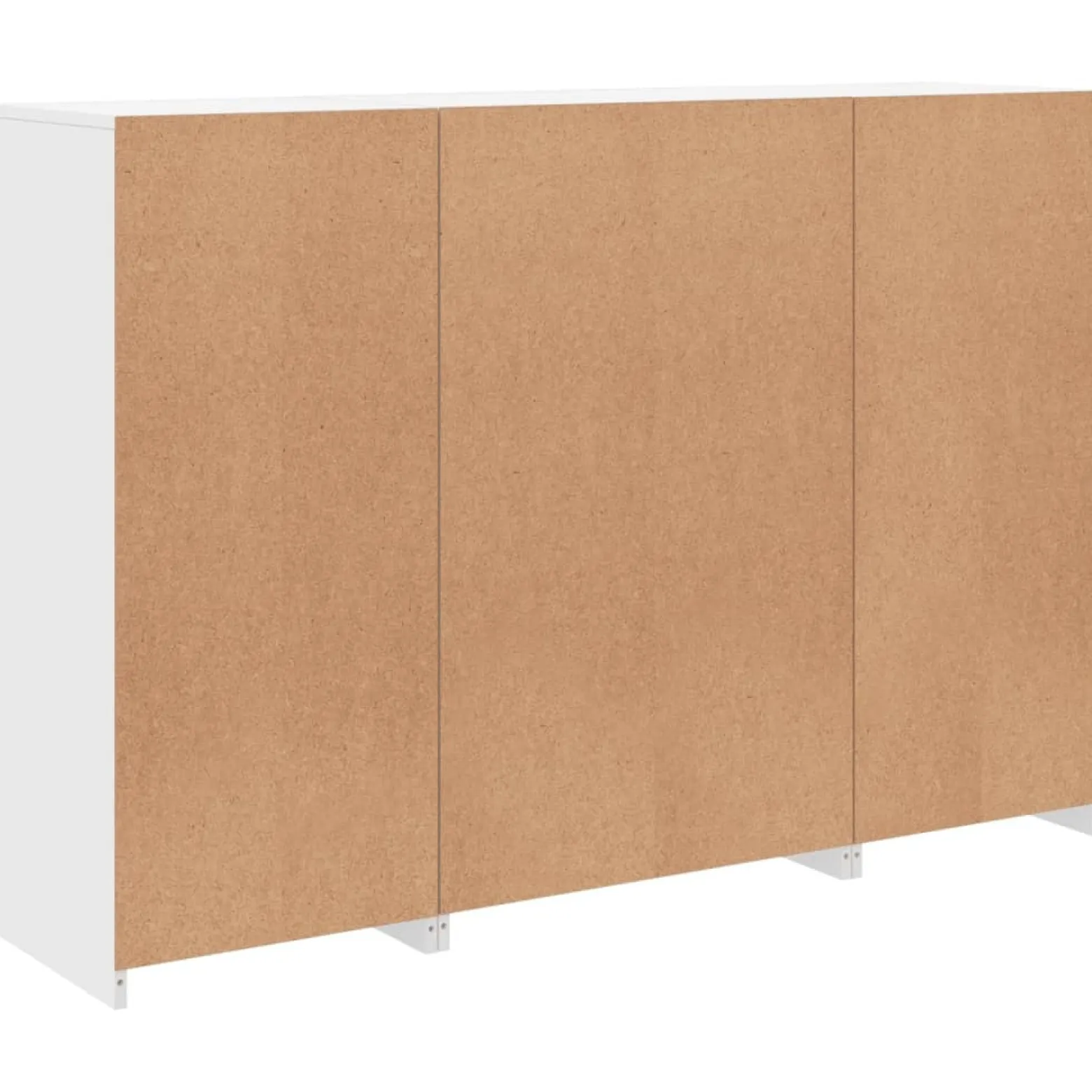 3x Szafka Komoda Regał Biała LED Szklana 142.5x37x100 cm do Salonu Pokoju