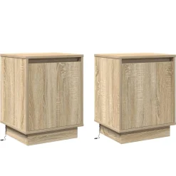 2x Szafka Nocna Brąz Komoda Stolik Półka Nocna Do Sypialni 39 x 34.5 x 50