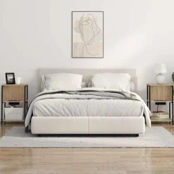 2x Szafka Nocna Brąz Komoda Stolik Półka Nocna Do Sypialni 38 x 31 x 61 cm