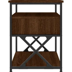 2x Szafka Nocna Brązowa z Regulowanymi Nóżkami Do Sypialni 40x42x55 cm