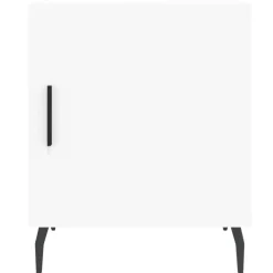2x Szafka Nocna Stolik Komoda Biała z Drzwiami Do Sypialni 40x40x50 cm
