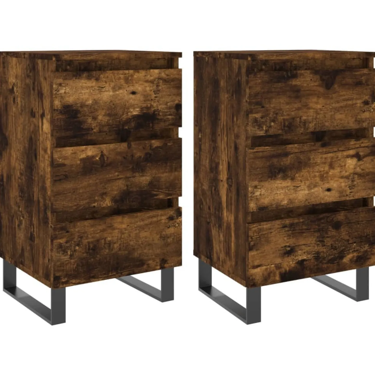2x Szafka Nocna Stolik Komoda Brązowa z Szufladą Do Sypialni 40x35x69 cm