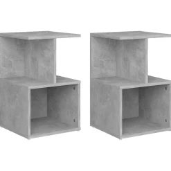 2x Szafka Nocna Stolik Komoda Szara Do Sypialni Pokoju Salonu 35x35x55 cm
