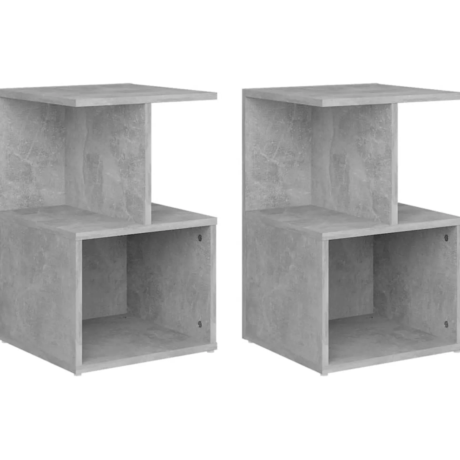 2x Szafka Nocna Stolik Komoda Szara Do Sypialni Pokoju Salonu 35x35x55 cm