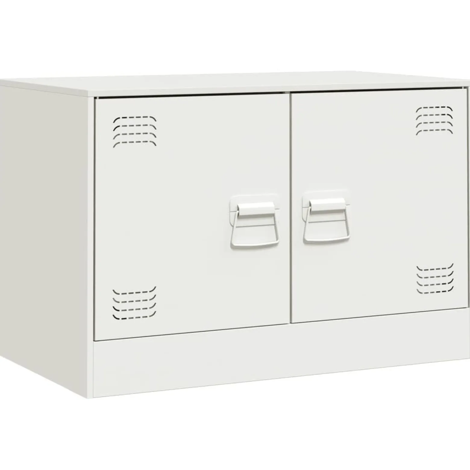 2x Szafka Pod Telewizor Półka Stolik RTV Biały Stal 67x39x44 cm