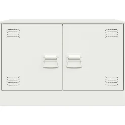 2x Szafka Pod Telewizor Półka Stolik RTV Biały Stal 67x39x44 cm