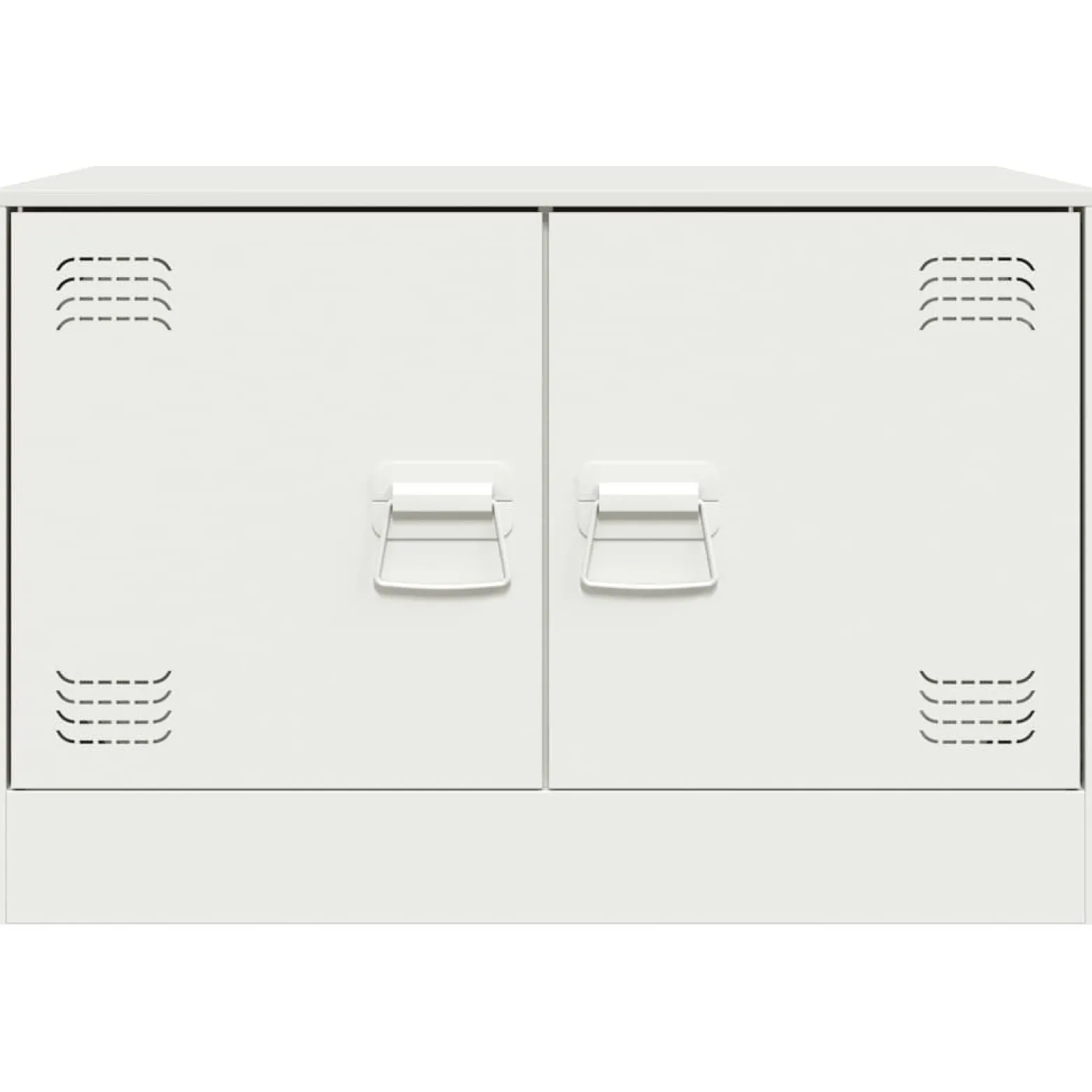 2x Szafka Pod Telewizor Półka Stolik RTV Biały Stal 67x39x44 cm