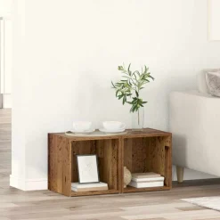 2x Szafka RTV Stolik Półka Szafka Pod Telewizor Do Salonu 37 x 35 x 37 cm