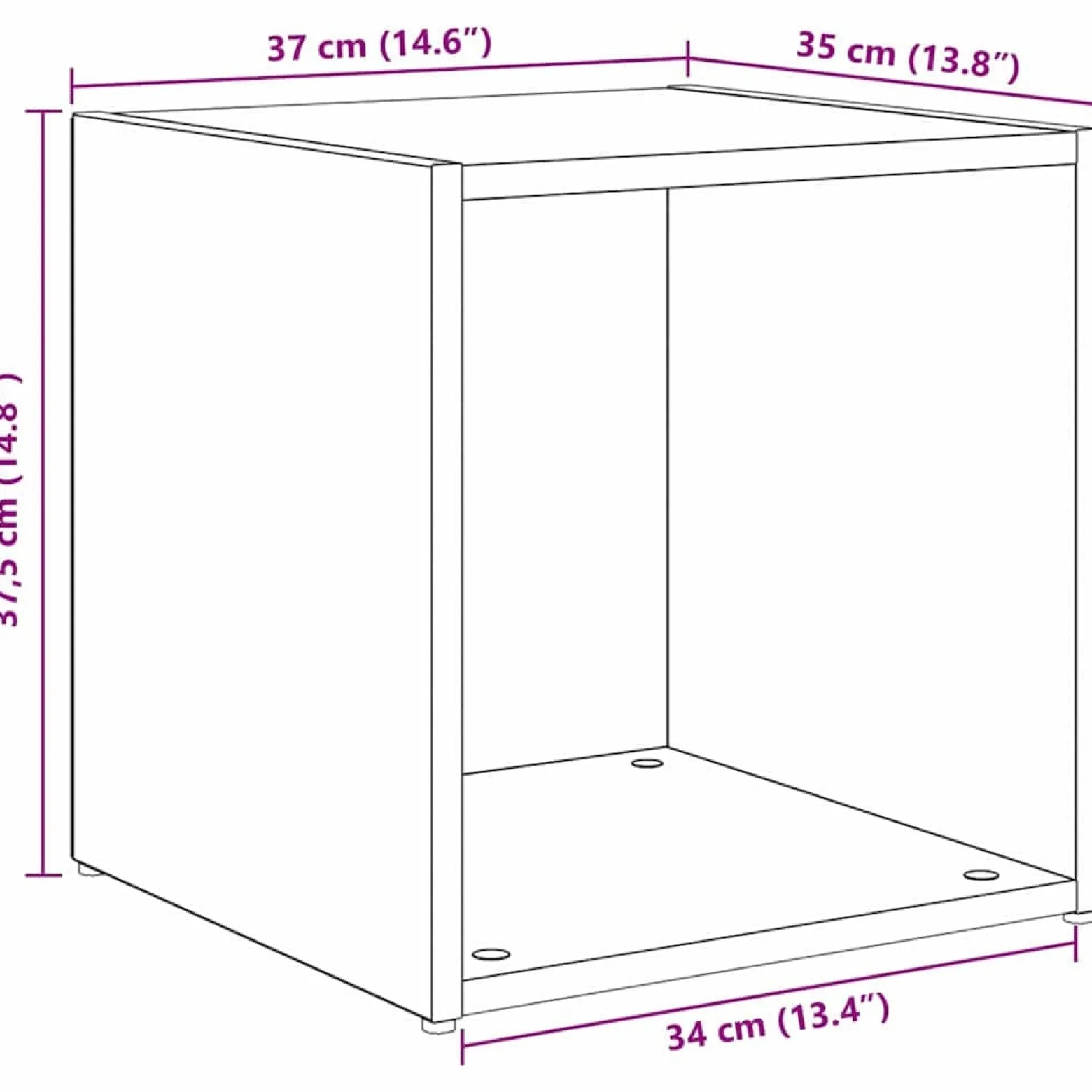 2x Szafka RTV Stolik Półka Szafka Pod Telewizor Do Salonu 37 x 35 x 37 cm