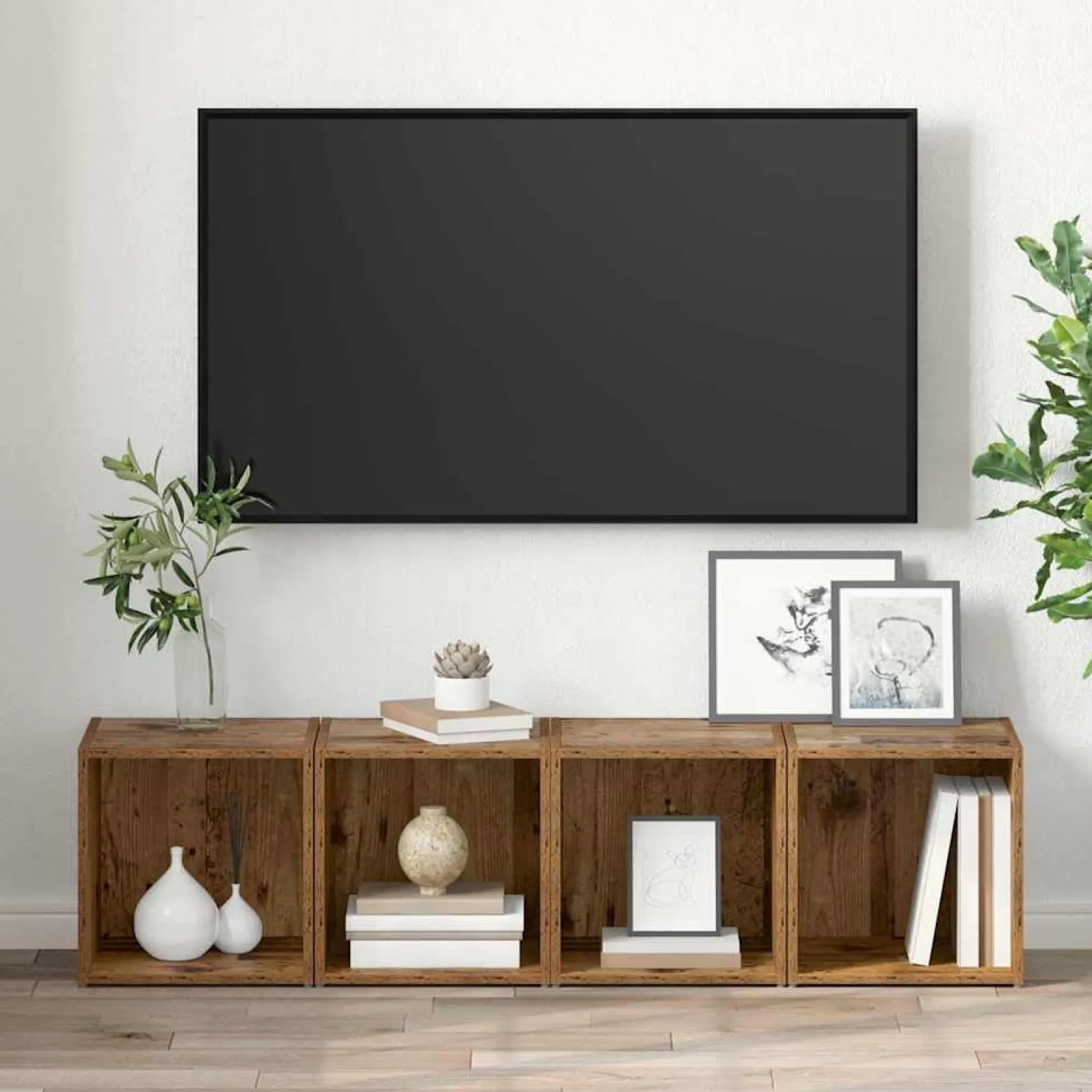 2x Szafka RTV Stolik Półka Szafka Pod Telewizor Do Salonu 37 x 35 x 37 cm